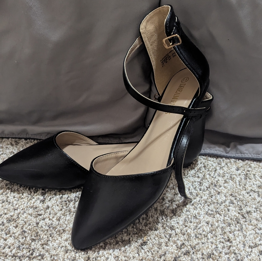 dream pairs women black pointed toe ballet flats
